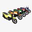 conjunto de motocicletas e bicicletas