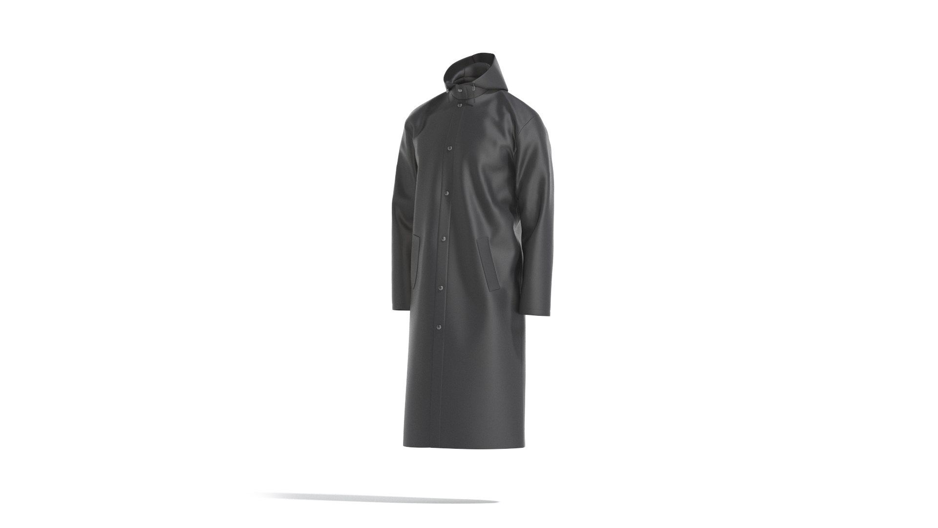 Black Rain Coat Waterproof Raincoat Jacket 3D Model TurboSquid 2130767