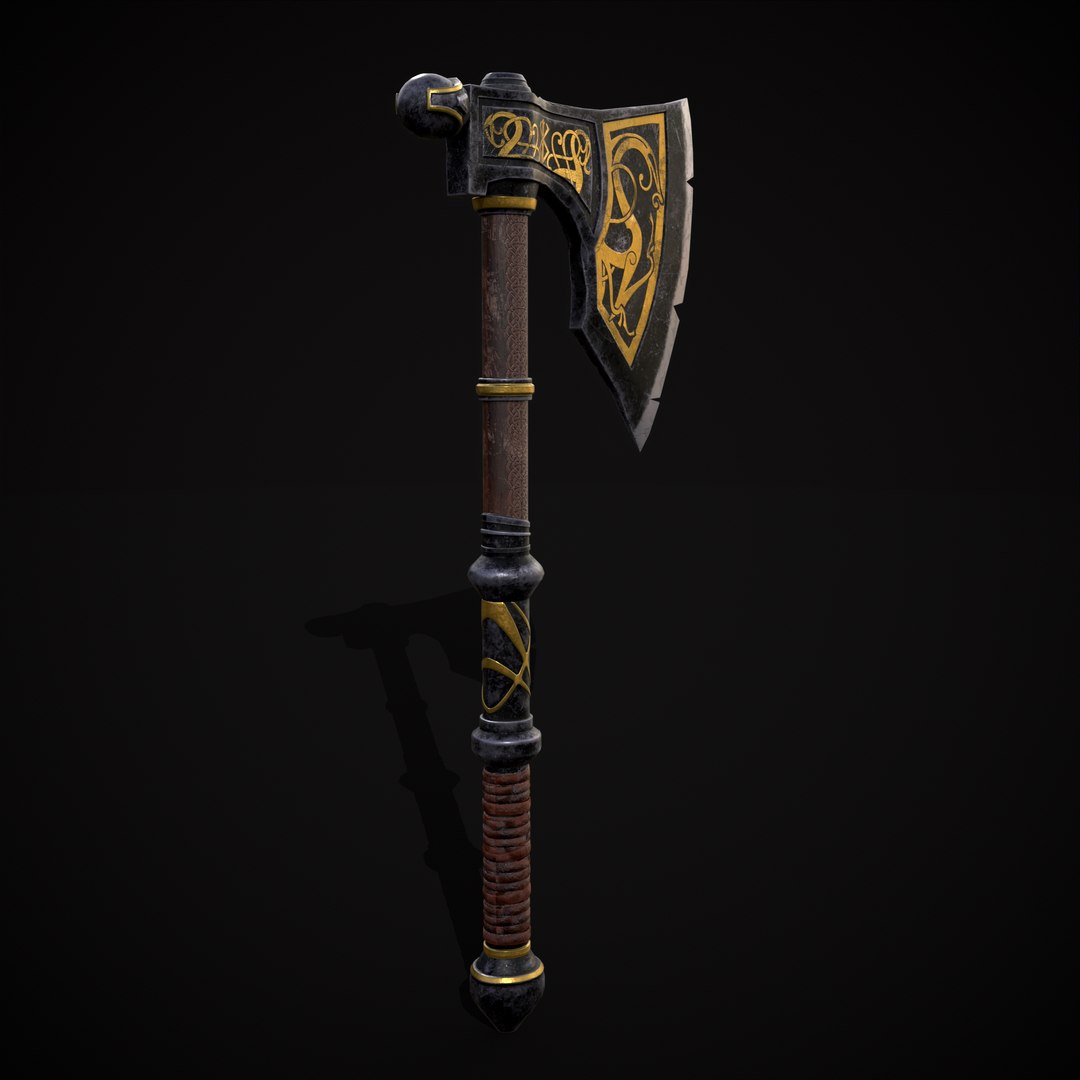 Fantasy Urnes Style Viking War Axe model - TurboSquid 2022090