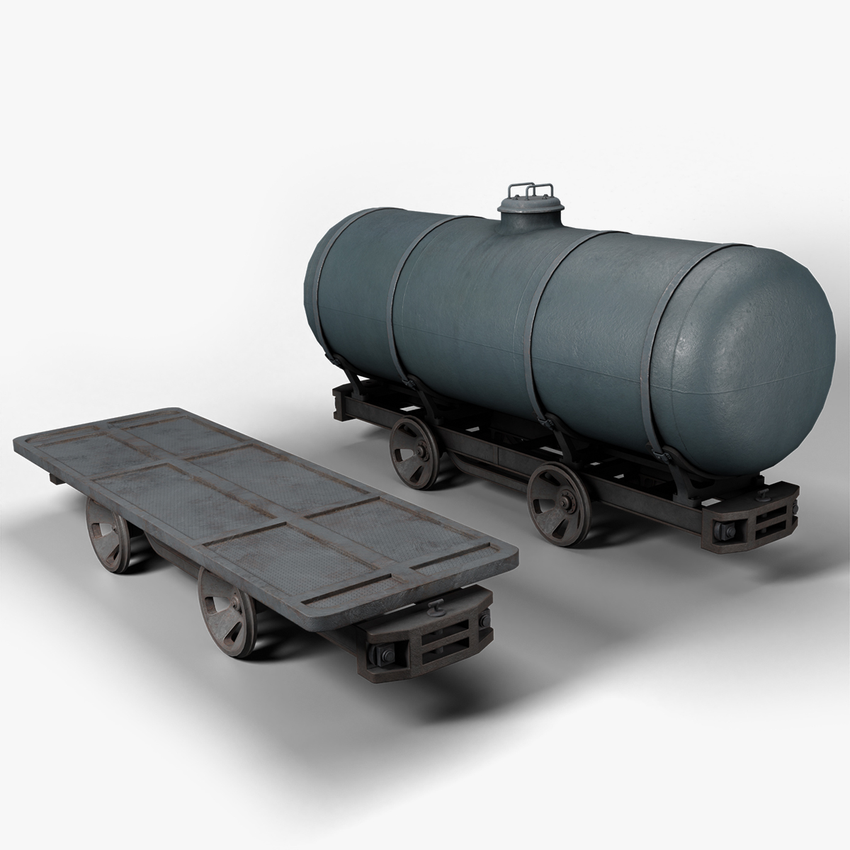 modelo 3d Cisterna de plataforma ferroviaria - TurboSquid 2225646