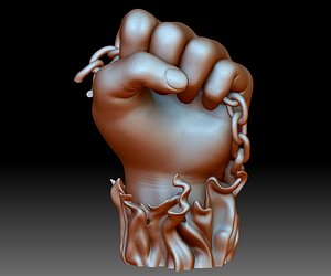 BLM sign hand logo fist STL file 3D printable model Black Lives