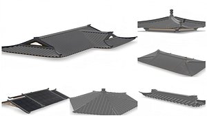 3D 6 Exquisite Chinese-Style Roof Bundle Traditional Architectural 3D model