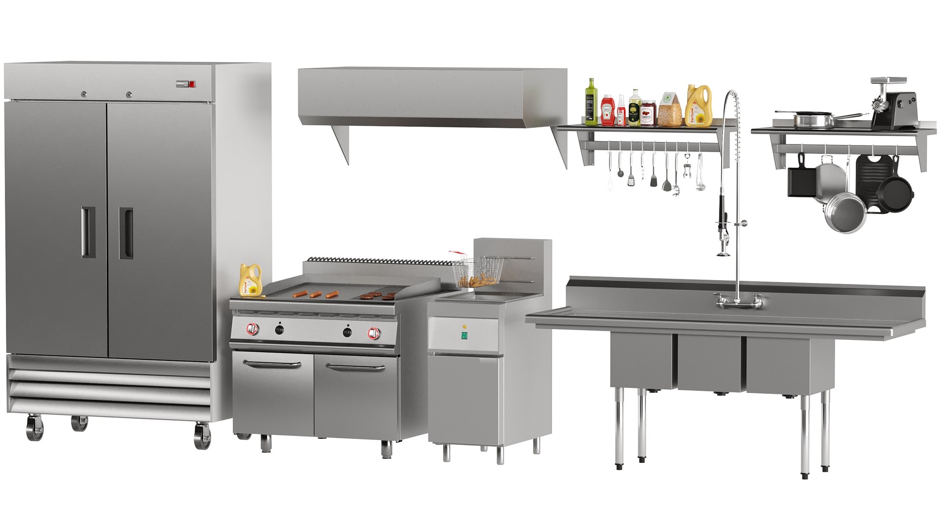 Fast Food Equipment 3D Model - TurboSquid 2143366