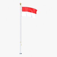 Indonesia Flag Stand Pole Animated