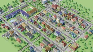 City Private houses 3D