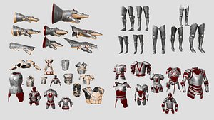 Medieval Armor Pack Game Ready Modular 3D Armor Set
