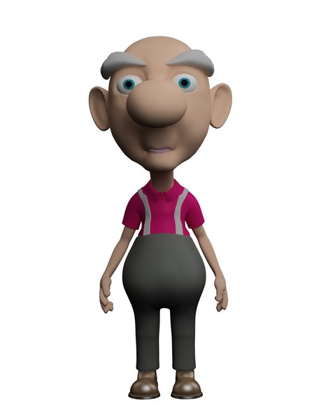 Grandpa Cartoon Rigged 3d Model 1145594 Turbosquid