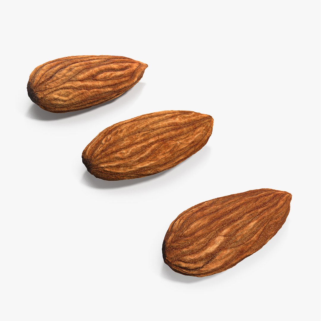 Raw Almonds Set 3D model preview