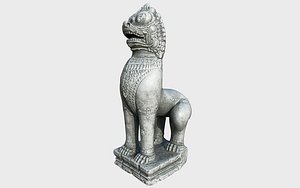 3D bayon lion statue
