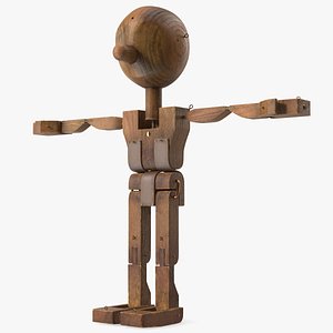 3D model T-Pose Character Dirty Wooden