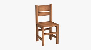 3D Wood Chair