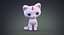 3D model cute cartoon kittycorn