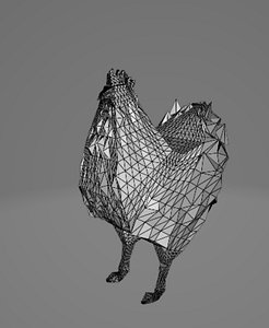 3D model rooster chicken animal