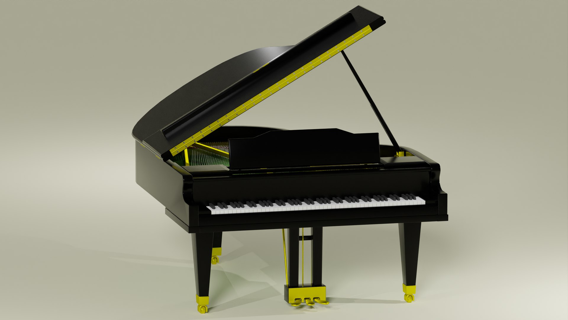 Automatic MIDI Grand Piano 3D model TurboSquid 2116915