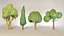 Trees set Low poly 3D model