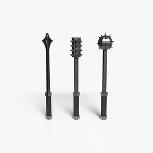 3D Maces - Lowpoly Textured and Colorbased HDRP