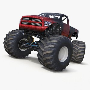Monster Truck Rigged 3D model
