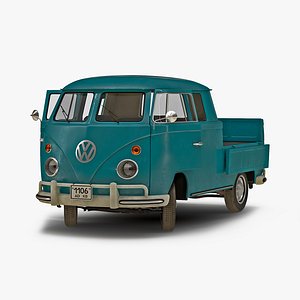3d model volkswagen type 2 double