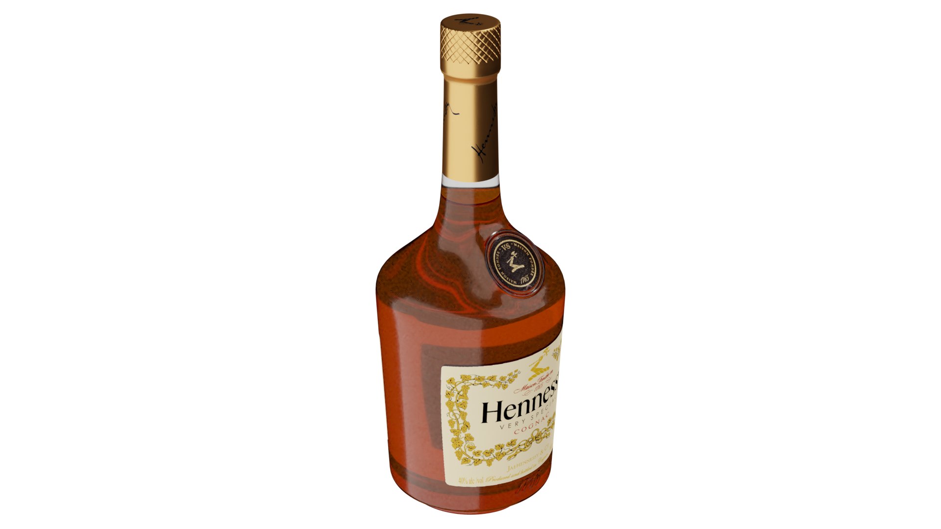 3D hennessy vsop cognac bottle model - TurboSquid 1435476