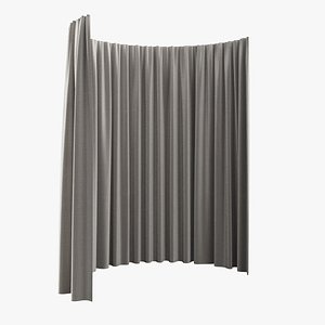 Curtain semicircular straight 3 3D model