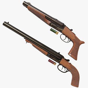 Small Medium Shotgun Black Single Mat All PBR Unity UE Textures