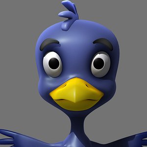 cartoon crow 3d model