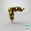 Christmas Corner Decoration with Bows and Ribbon 2 3D model