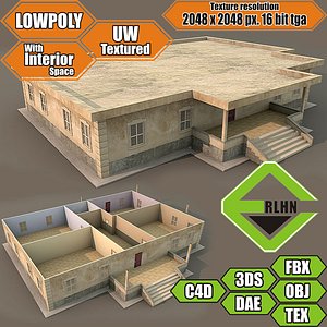 Lowpoly building with interior ABB06