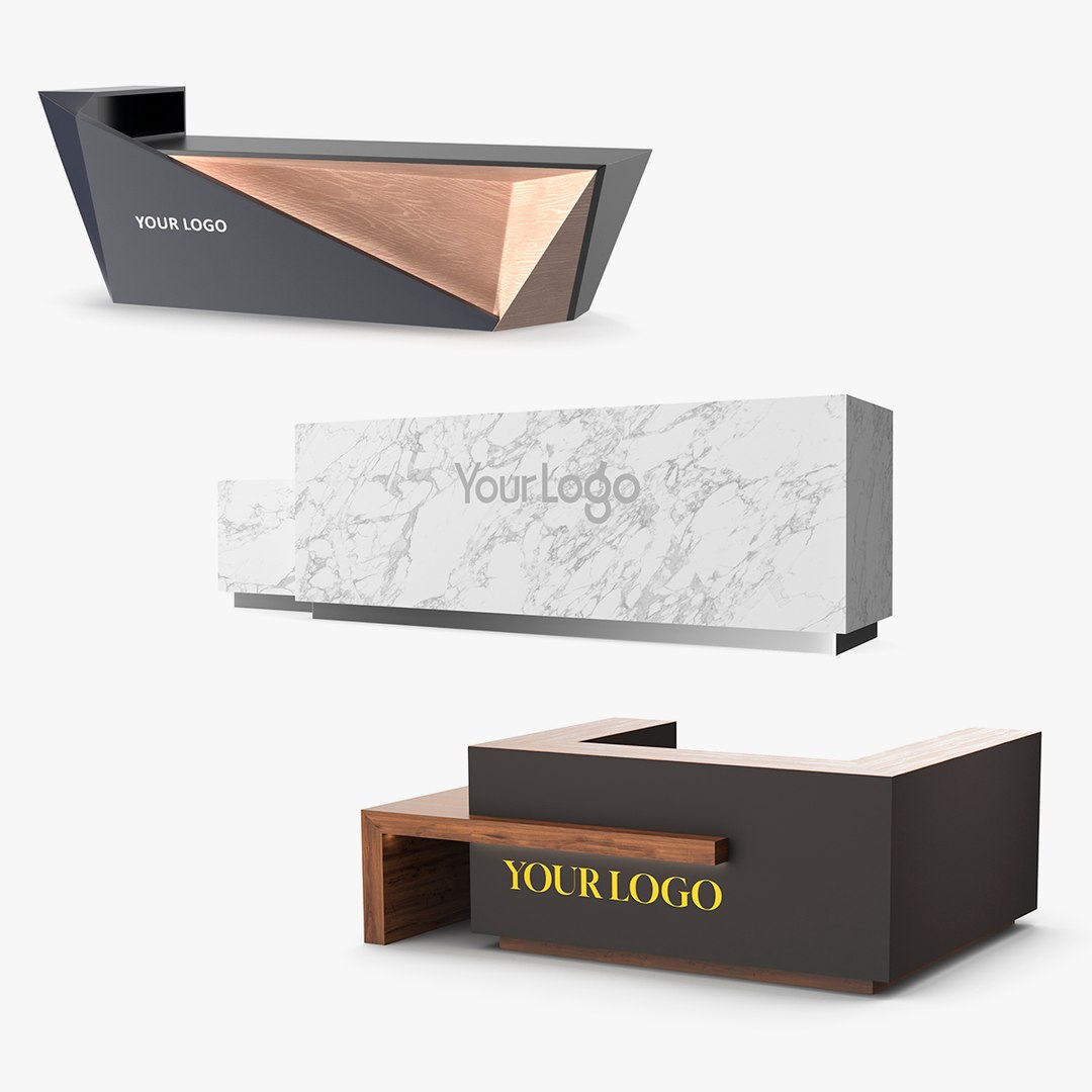 Reception Desks Collection 3D model preview