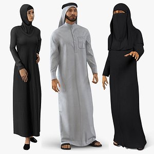 3D arab people 2 rigged