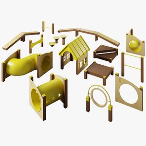 3D Dog park equipment and obstacles