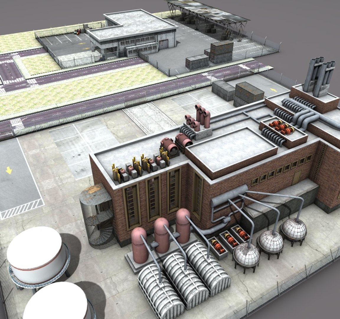 3d factory complex model