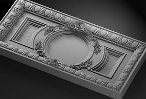 decorative rose relief 3D model