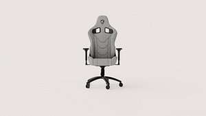 Gray Fabric Racing-Style Gaming Office Chair