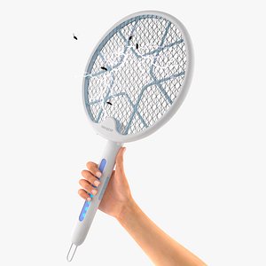 Fly Swatter Mosqzap in Hand with Electricity
