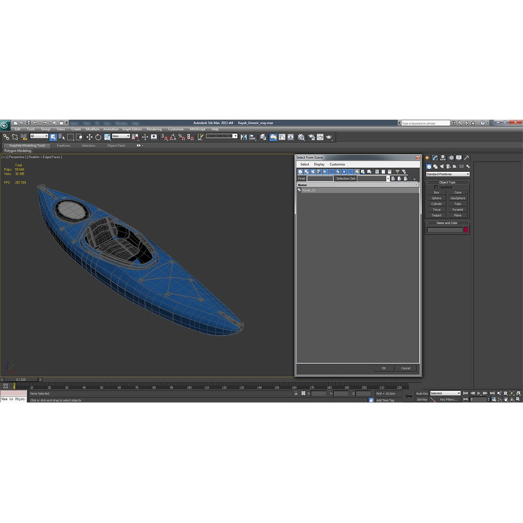 Kayak Generic Modeled 3d Max