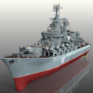 Russian Navy Cruiser Slava Class Marshal Ustinov 3D model