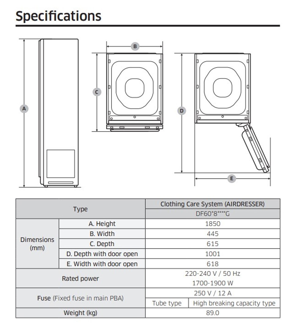 3D Samsung Df60r8600cg Airdresser Clothing - TurboSquid 1619929