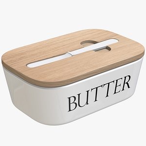 Butter Dish with Knife 3D