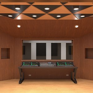Empty Recording Studio Interior 3D model
