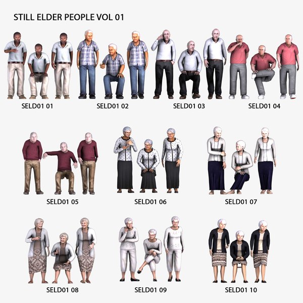 3D People 30 Still 3D Elderly People Vol 01 3D model
