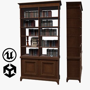 bookcase 3d model for unity model