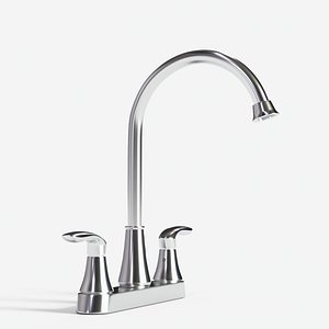 2 Handle Faucet for 3 Hole Kitchen Sink Stainless Steel Brushed Kitchen