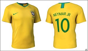 3D shirt soccer brasil