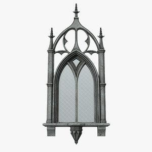 3D model gothic window 01