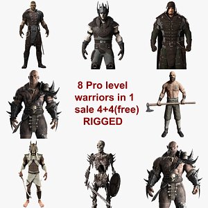 rigged warriors collections 3d 3ds