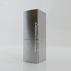 3D Modern Steel Fridge 3D model