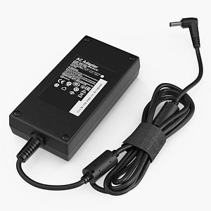3D Power supply laptop charger Rolled model