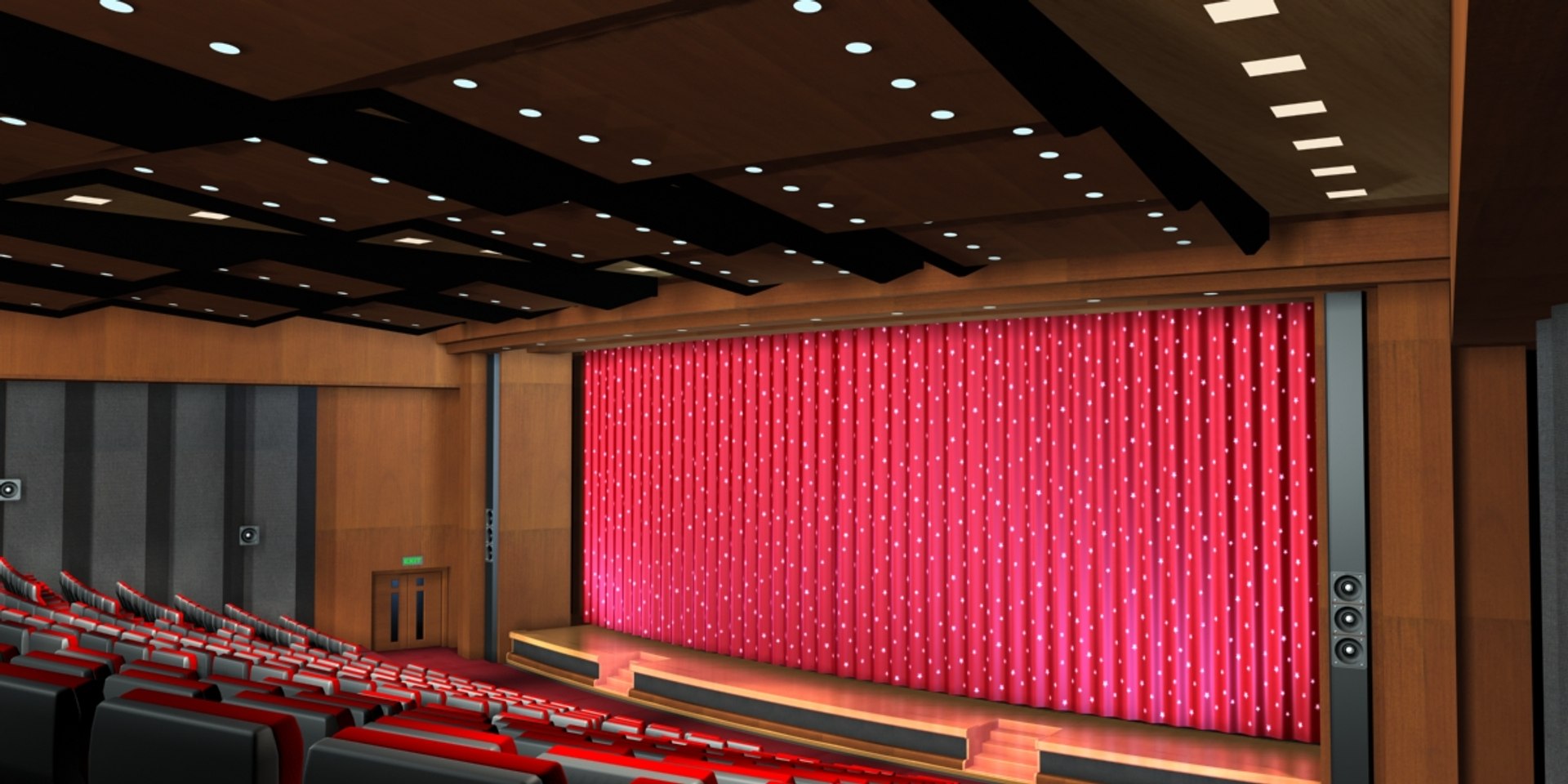 Curtains Movie Theatres 3d Model