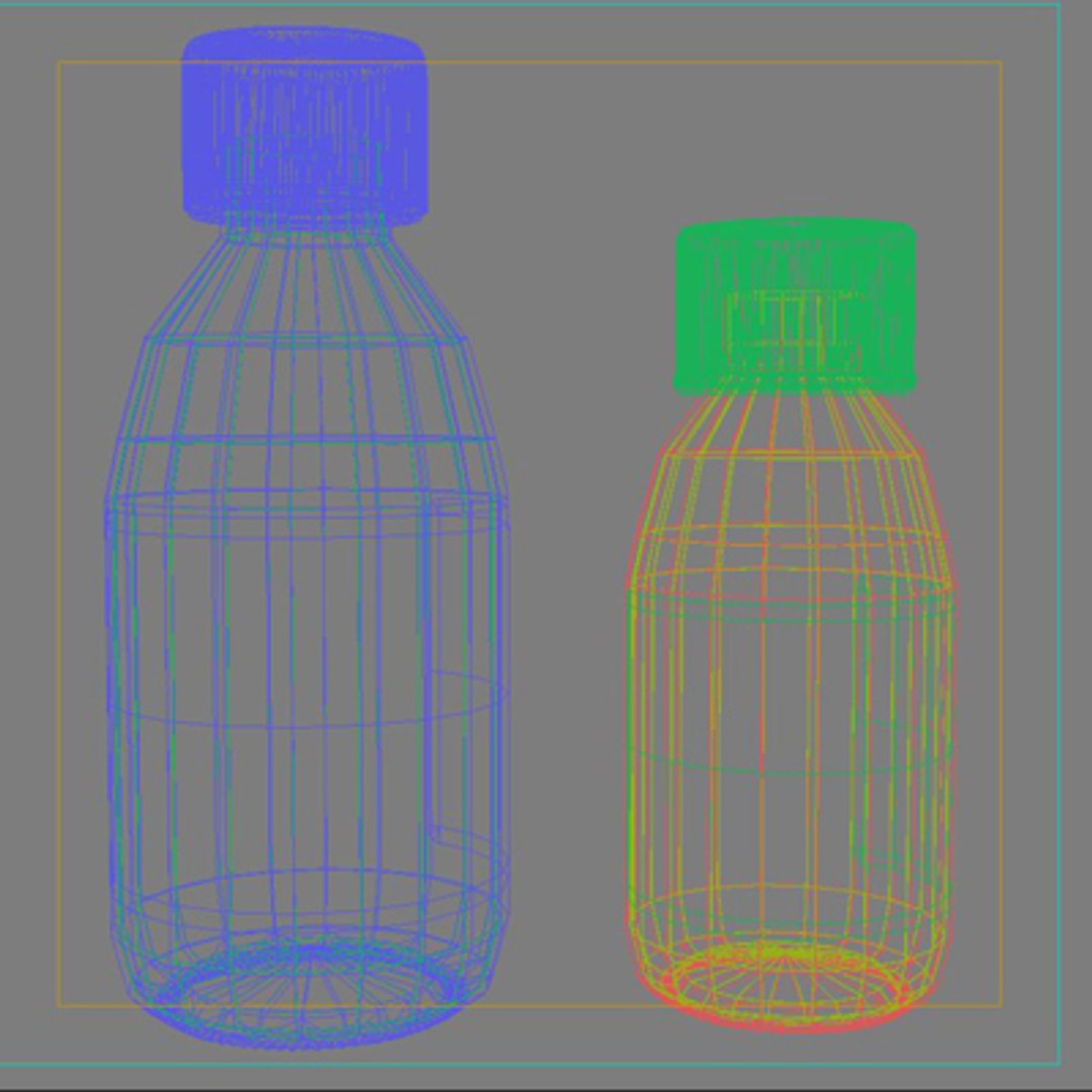 3d Glass Syrup Bottles Model